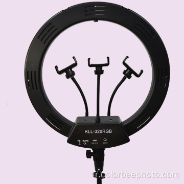 Lampe à anneau de selfie vidéo de maquillage à intensité variable de 16 pouces à LED